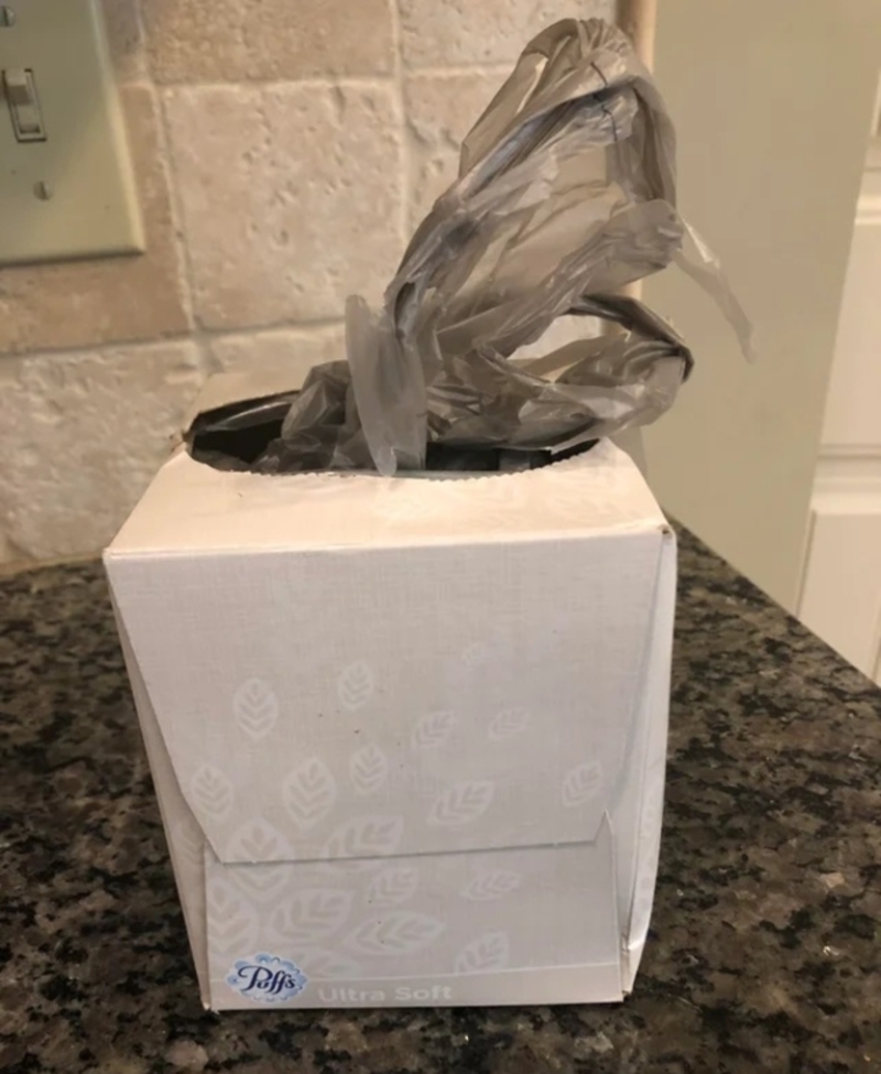 Use a Tissue Box as a Holder for Plastic Bags | Reddit.com/Cupieqt