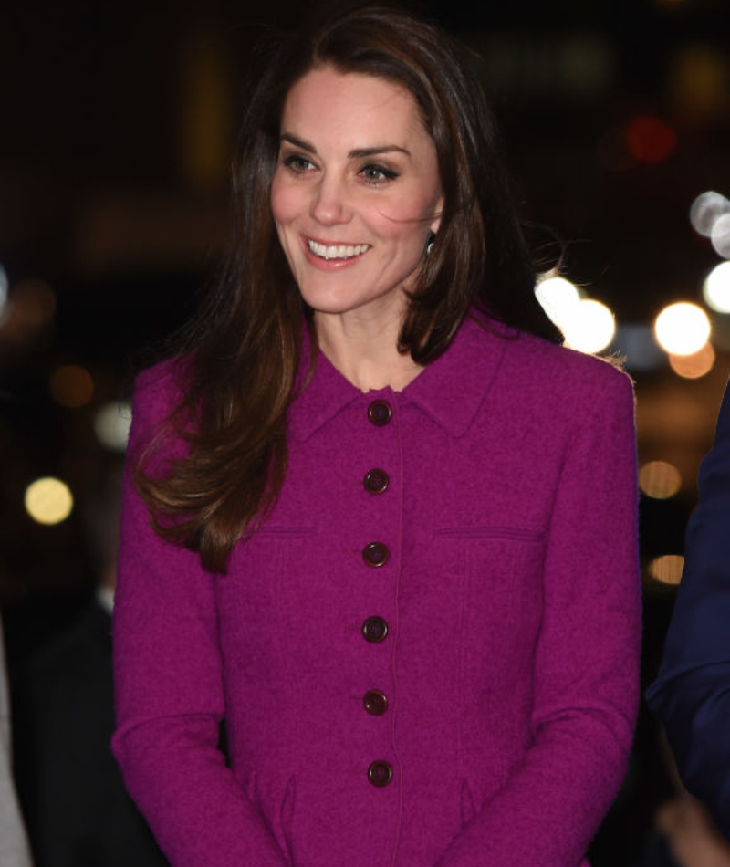 Magenta Oscar de la Renta Skirt Suit - February 2017 | Getty Images Photo by Eddie Mulholland-WPA Pool